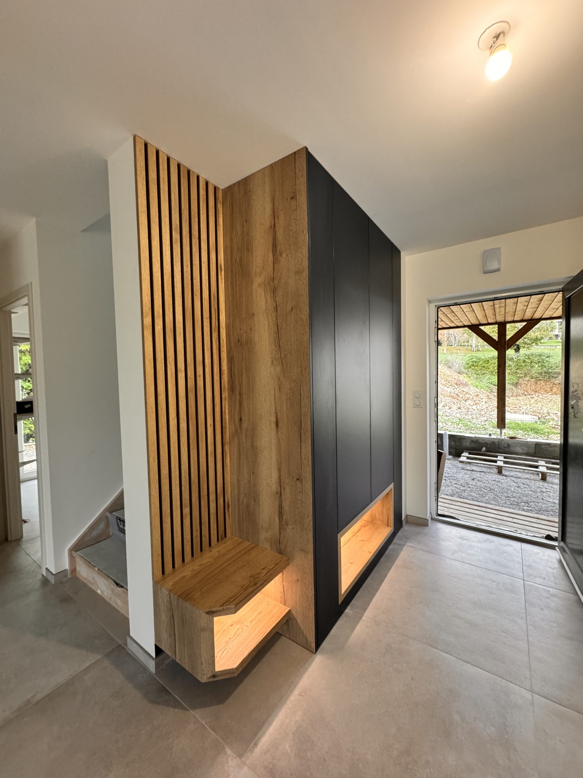 Meuble d'entrée au Touvet - Atelier AUB'OIS - Menuisier Agenceur